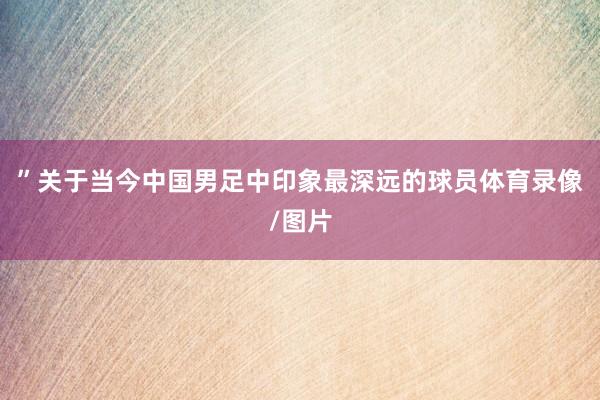 ”关于当今中国男足中印象最深远的球员体育录像/图片