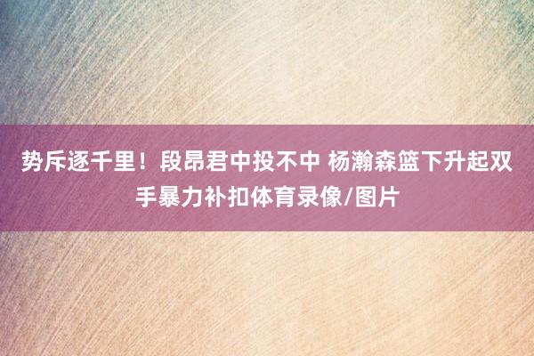 势斥逐千里！段昂君中投不中 杨瀚森篮下升起双手暴力补扣体育录像/图片