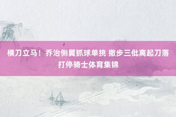 横刀立马！乔治侧翼抓球单挑 撤步三仳离起刀落打停骑士体育集锦
