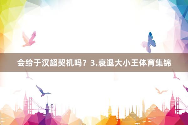 会给于汉超契机吗？3.衰退大小王体育集锦