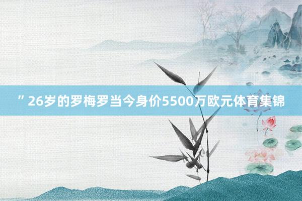 ”26岁的罗梅罗当今身价5500万欧元体育集锦