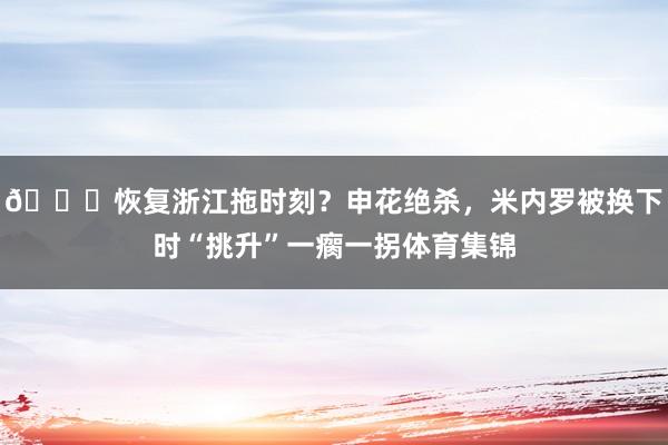 😂恢复浙江拖时刻？申花绝杀，米内罗被换下时“挑升”一瘸一拐体育集锦