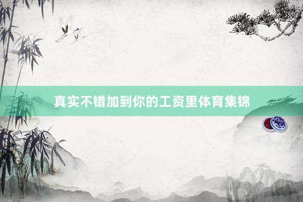 真实不错加到你的工资里体育集锦