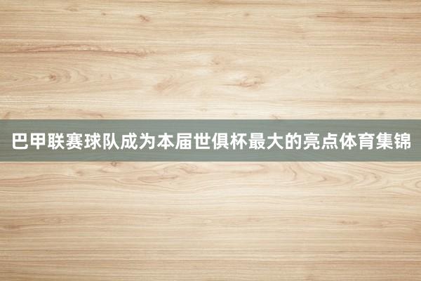 巴甲联赛球队成为本届世俱杯最大的亮点体育集锦