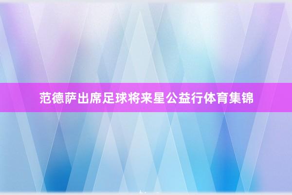 范德萨出席足球将来星公益行体育集锦