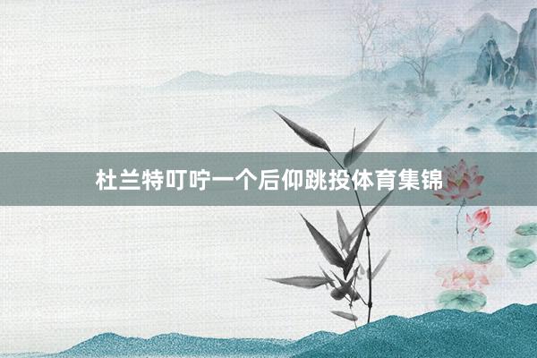 杜兰特叮咛一个后仰跳投体育集锦