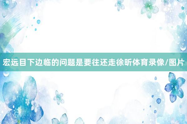 宏远目下边临的问题是要往还走徐昕体育录像/图片