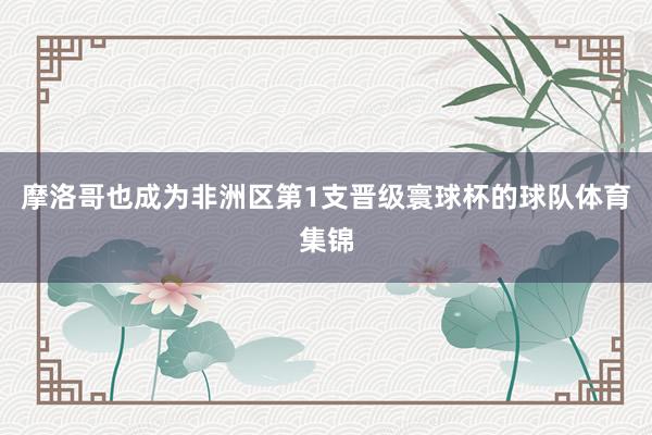 摩洛哥也成为非洲区第1支晋级寰球杯的球队体育集锦