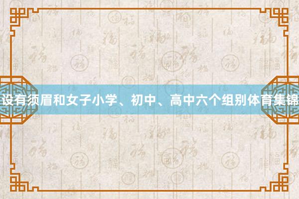 设有须眉和女子小学、初中、高中六个组别体育集锦